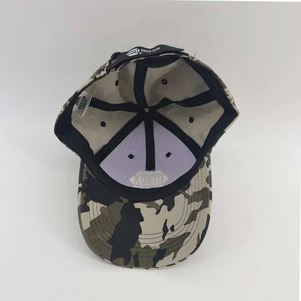 NAPA Hat Mens OS Camo Black Embroidered Logo Adjustable Strapback Baseball Cap